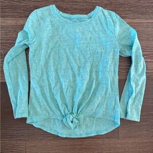 Jumping Beans Girls Teal Long Sleeve Knot Top